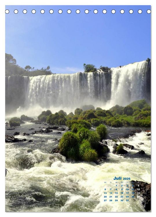 Produktbild: Wasserf&auml;lle S&uuml;damerikas - Iguazu Wasserf&auml;lle (Tischkalender 2026 DIN A5 hoch), CALVENDO Monatskalender