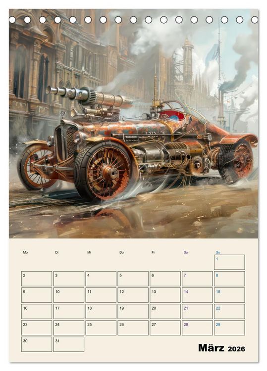 Produktbild: Steampunk - Mechanische Fantasiewelt (Tischkalender 2026 DIN A5 hoch), CALVENDO Monatskalender
