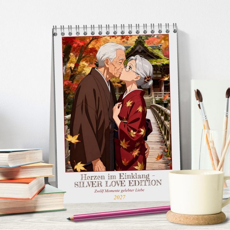 Produktbild: Herzen im Einklang &ndash; SILVER LOVE EDITION (Tischkalender 2027 DIN A5 hoch), CALVENDO Monatskalender