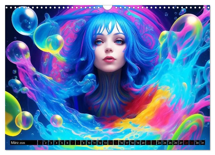 Produktbild: Psychedelische Ladies (Wandkalender 2026 DIN A3 quer), CALVENDO Monatskalender