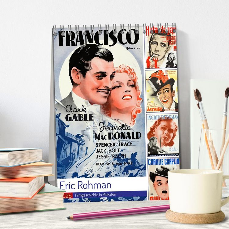Produktbild: Eric Rohman - Filmgeschichte in Plakaten (Tischkalender 2026 DIN A5 hoch), CALVENDO Monatskalender
