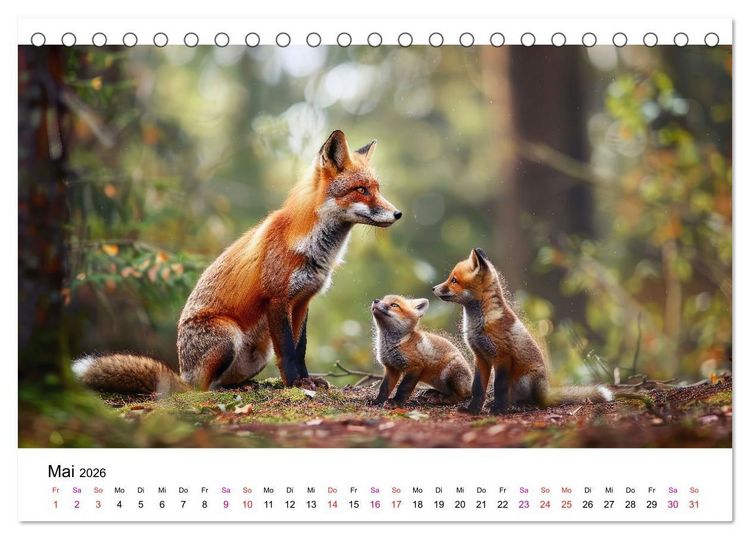 Produktbild: Fuchs - sch&ouml;ne Momente (Tischkalender 2026 DIN A5 quer), CALVENDO Monatskalender