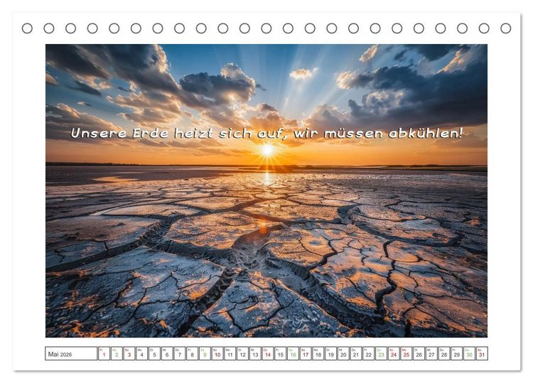 Produktbild: Das Klima in Aufruhr - Die Spirale der globalen Erw&auml;rmung (Tischkalender 2026 DIN A5 quer), CALVENDO Monatskalender