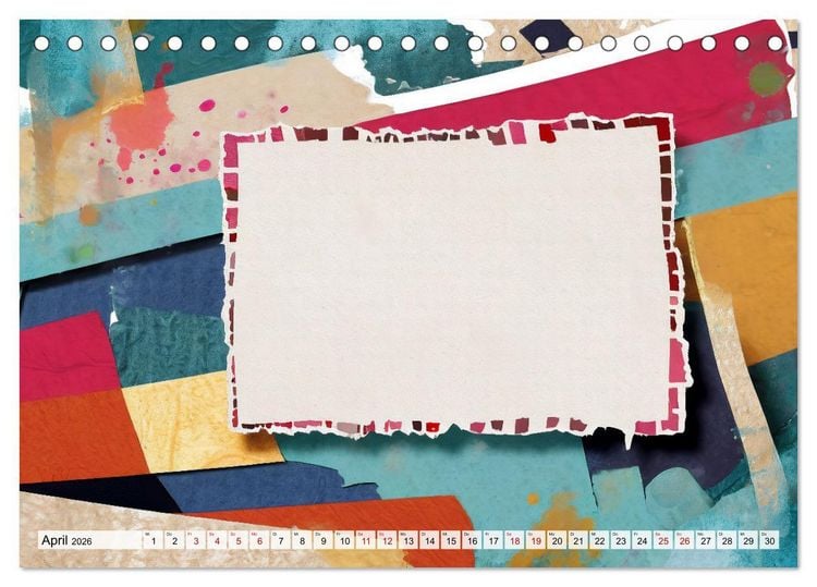 Produktbild: Buntes Papier Design (Tischkalender 2026 DIN A5 quer), CALVENDO Monatskalender
