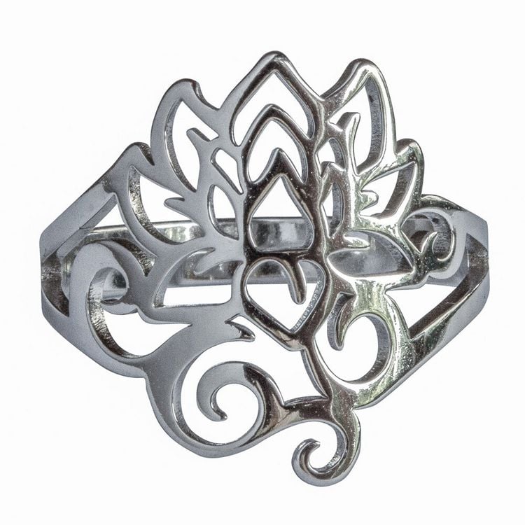 Produktbild: Ring "Om Lotus" Edelstahl