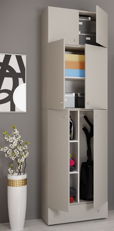 Produktbild: Holz Besenschrank Staubsauger Putzschrank Lona SA