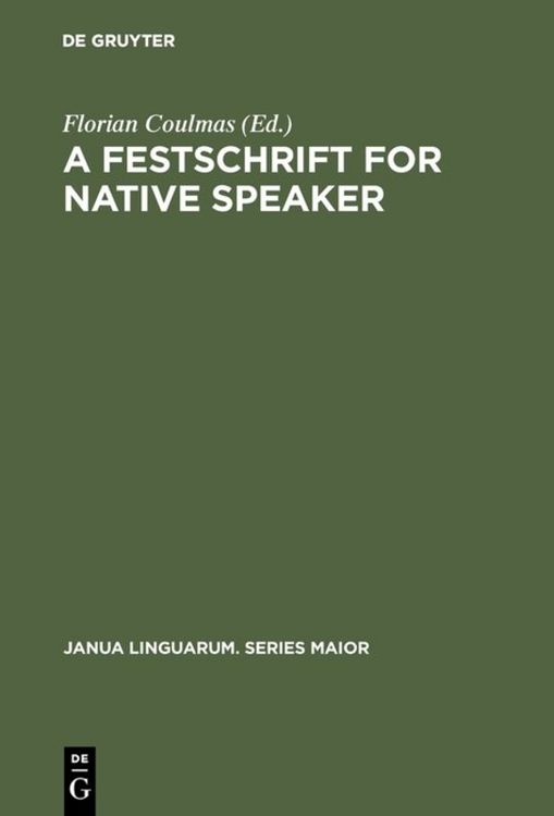 Produktbild: A Festschrift for Native Speaker