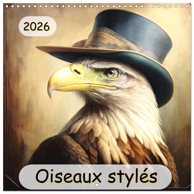 Produktbild: Oiseaux Styl&eacute;s (Calendrier mural carr&eacute; 2026 30x30 cm) Calendrier double avec une page pour vos prises de notes
