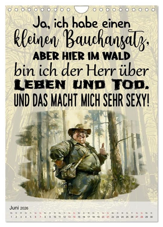 Produktbild: J&auml;gerspr&uuml;che (Wandkalender 2026 DIN A4 hoch), CALVENDO Monatskalender