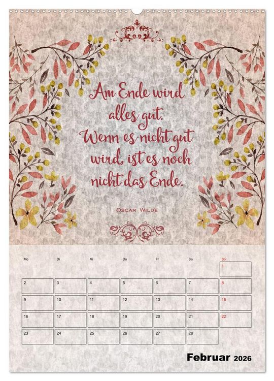 Produktbild: Lebensweisheiten zum Reflektieren (Wandkalender 2026 DIN A2 hoch), CALVENDO Monatskalender