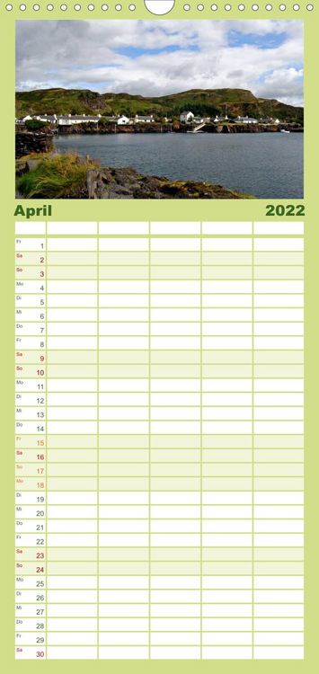 Produktbild: Familienplaner Western Highlands - Schottland (Wandkalender 2022 , 21 cm x 45 cm, hoch)