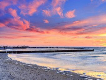 Produktbild: CALVENDO Puzzle Sonnenuntergang an der Ostseek&uuml;ste | 1000 Teile Lege-Gr&ouml;&szlig;e 64x48cm Foto-Puzzle f&uuml;r gl&uuml;ckliche Stunden