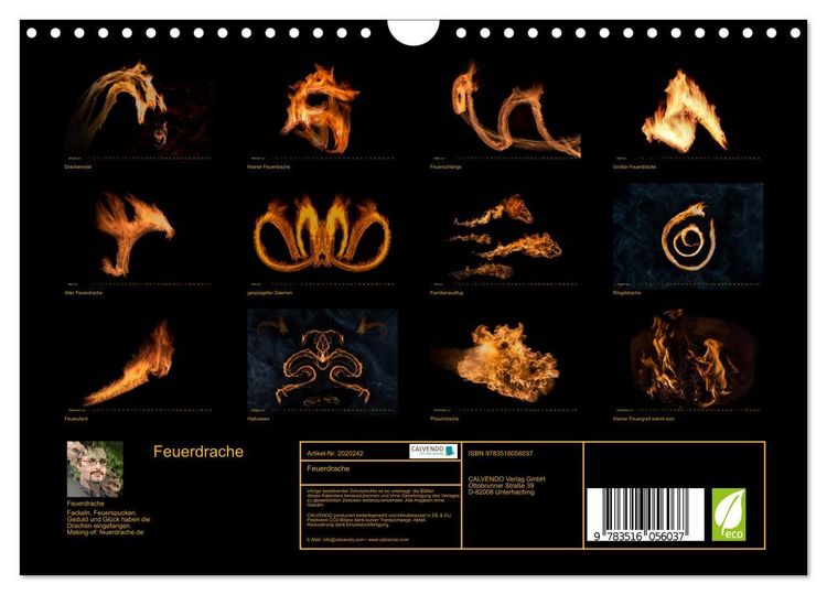 Produktbild: Feuerdrache (Wandkalender 2026 DIN A4 quer), CALVENDO Monatskalender