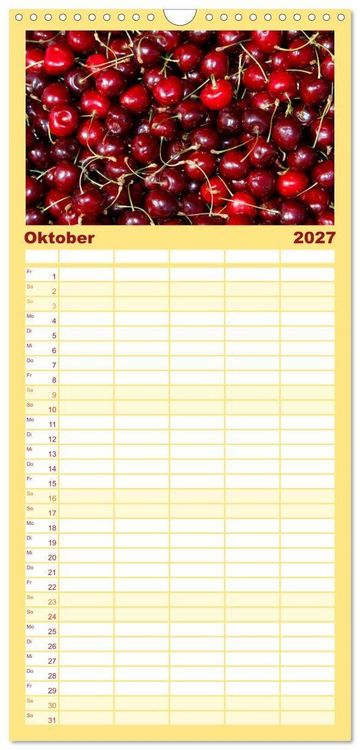 Produktbild: Familienplaner 2027 - Alles in Rot mit 5 Spalten (Wandkalender, 21 x 45 cm) CALVENDO