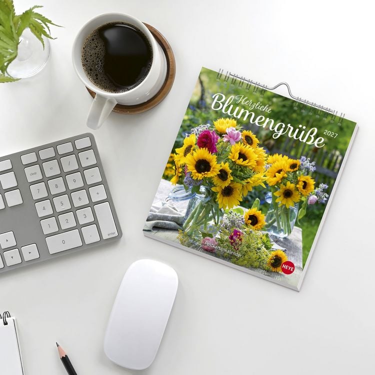 Produktbild: Herzliche Blumengr&uuml;&szlig;e Postkartenkalender 2027