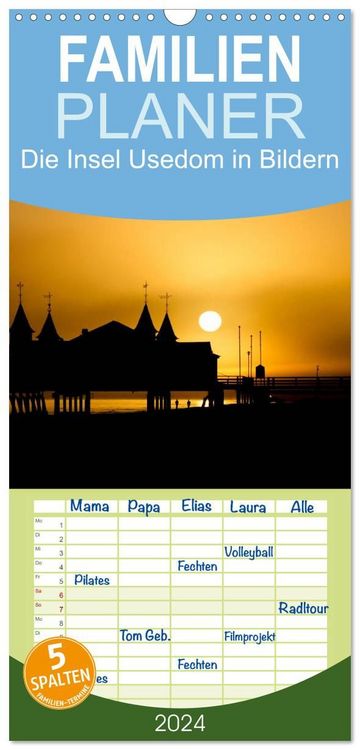 Produktbild: Familienplaner 2027 - Die Insel Usedom in Bildern mit 5 Spalten (Wandkalender, 21 x 45 cm) CALVENDO