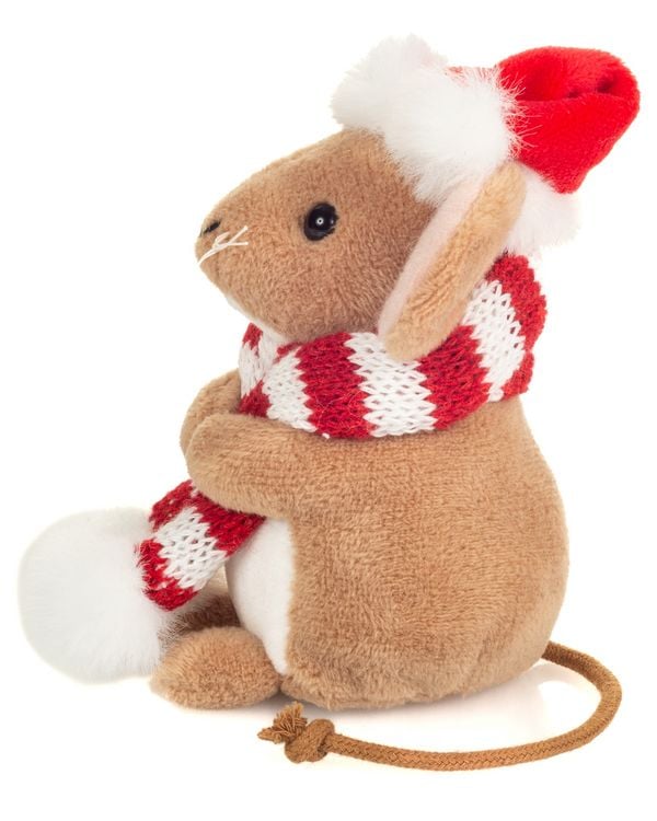 Produktbild: Teddy Hermann 94604 - Weihnachtsmaus mit Schal, Pl&uuml;sch, 11 cm