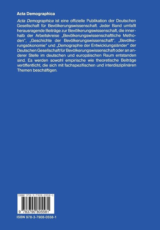 Produktbild: Acta Demographica 1991