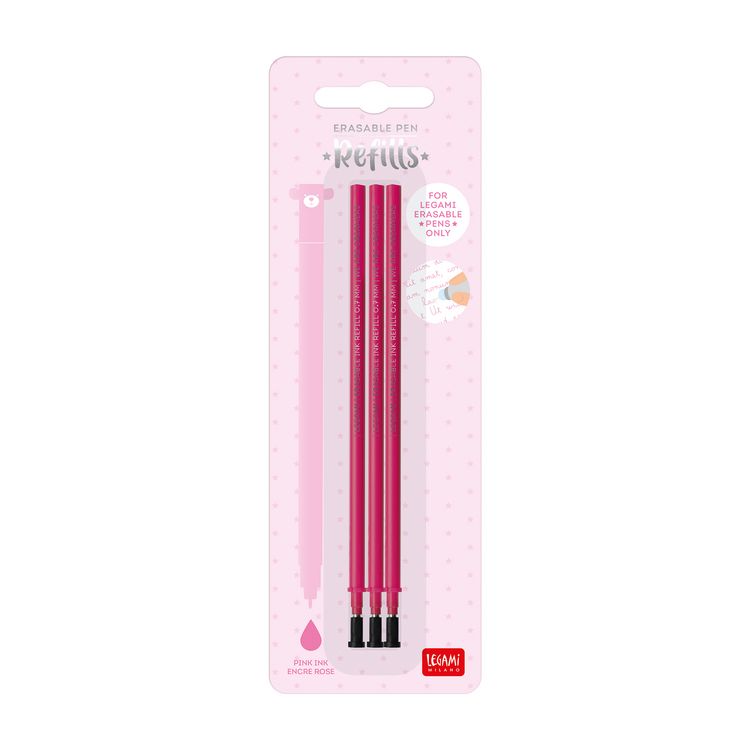 Produktbild: Legami 3x Ersatzmine f&uuml;r l&ouml;schbaren Gelstift - Rosa
