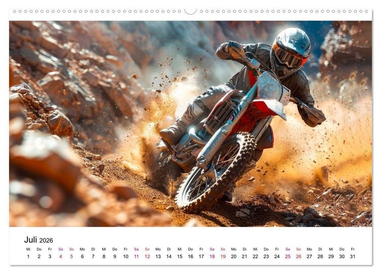Produktbild: Motocross Erlebnisse (Wandkalender 2026 DIN A2 quer), CALVENDO Monatskalender