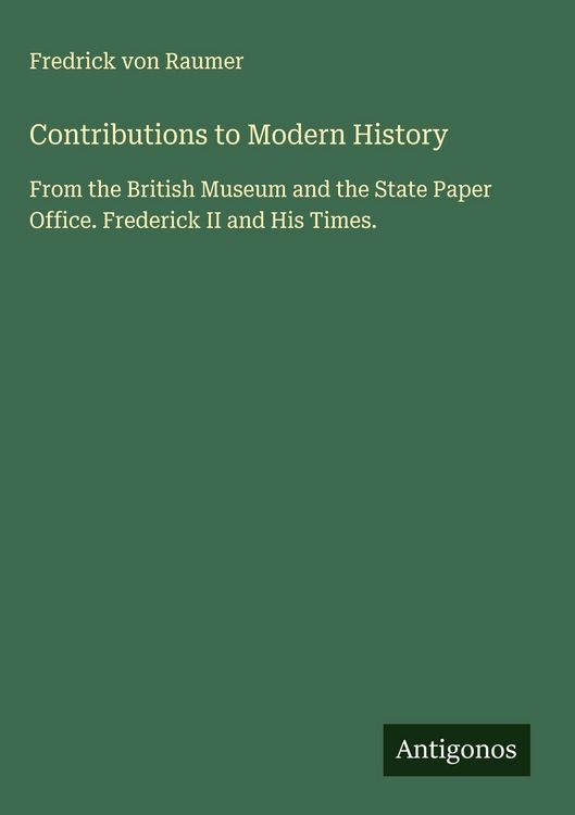 Produktbild: Contributions to Modern History