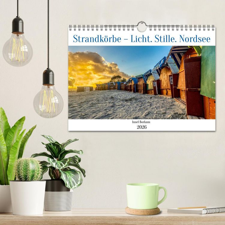 Produktbild: Strandk&ouml;rbe &ndash; Licht. Stille. Nordsee Borkum 2026 (Wandkalender 2026 DIN A4 quer), CALVENDO Monatskalender