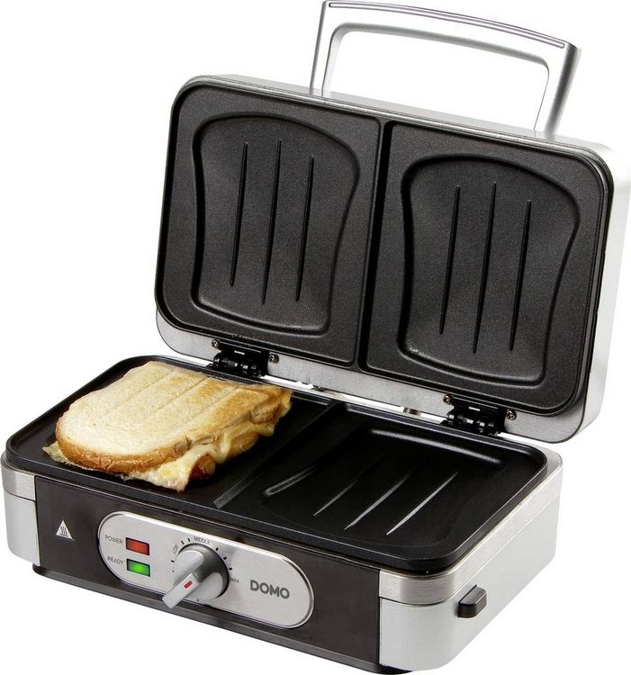 Produktbild: DOMO DO9136C Sandwich-Toaster Grillfunktion Silber, Schwarz