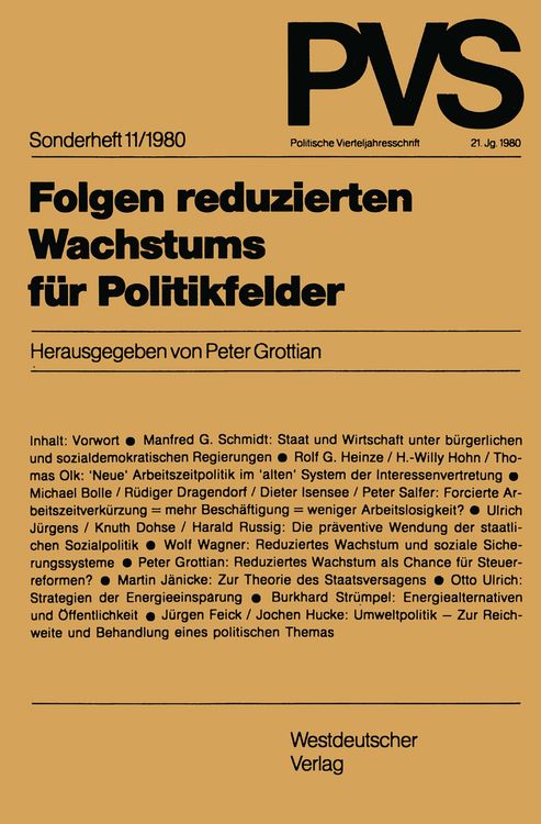 Produktbild: Folgen reduzierten Wachstums für Politikfelder