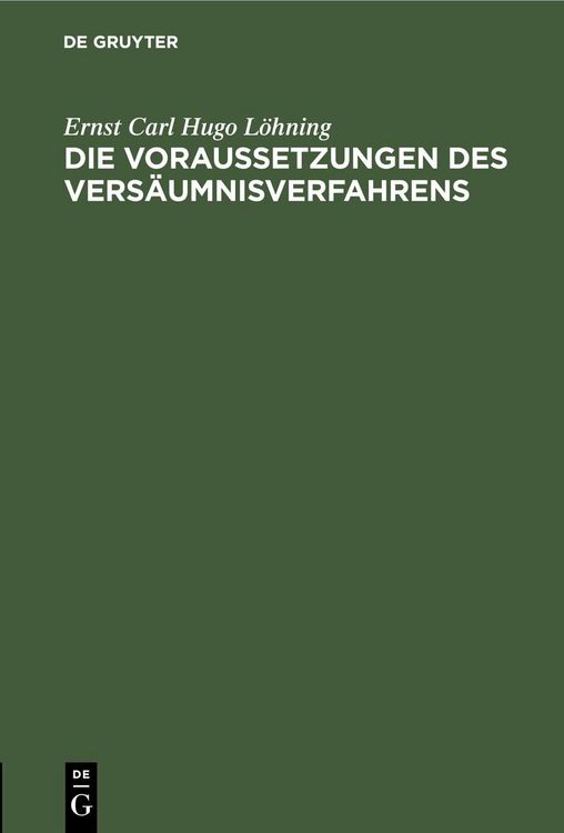 Produktbild: Die Voraussetzungen des Vers&auml;umnisverfahrens