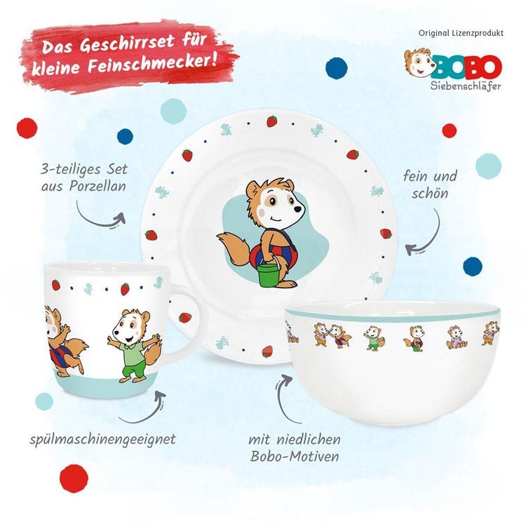 Produktbild: Tr&ouml;tsch Bobo Siebenschl&auml;fer Geschirrset aus Porzellan