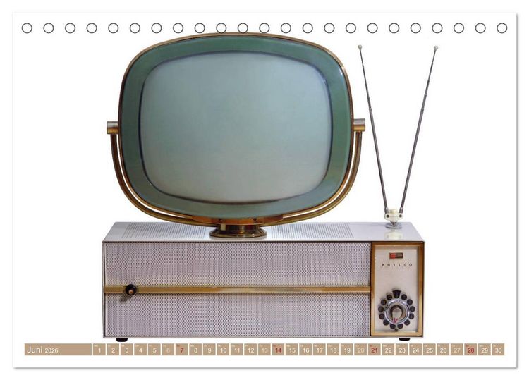 Produktbild: Fernseher der 1950er bis 70er Jahre: In die R&ouml;hre geguckt (Tischkalender 2026 DIN A5 quer), CALVENDO Monatskalender
