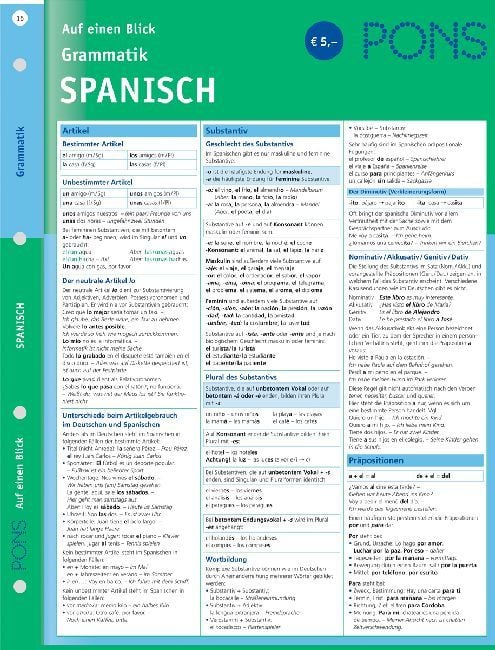 Produktbild: PONS Grammatik auf einen Blick. Spanisch
