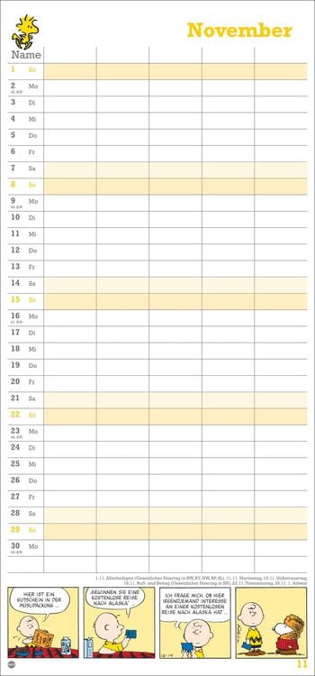 Produktbild: Peanuts Familienplaner 2026