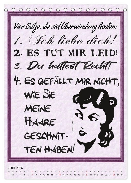 Produktbild: Friseur-Spr&uuml;che (Tischkalender 2026 DIN A5 hoch), CALVENDO Monatskalender