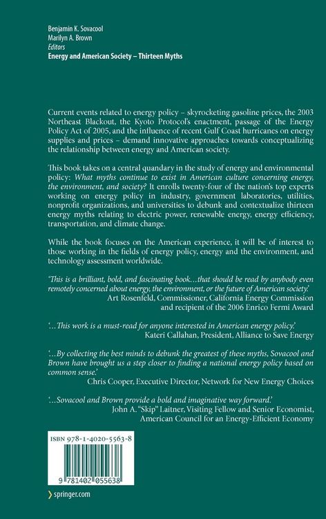 Produktbild: Energy and American Society &ndash; Thirteen Myths