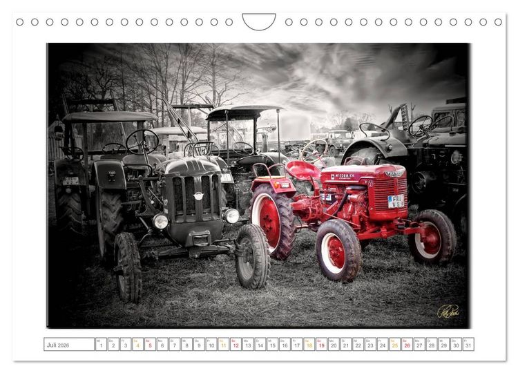 Produktbild: Oldtimer - nostalgische Traktoren und Lastwagen (Wandkalender 2026 DIN A4 quer), CALVENDO Monatskalender