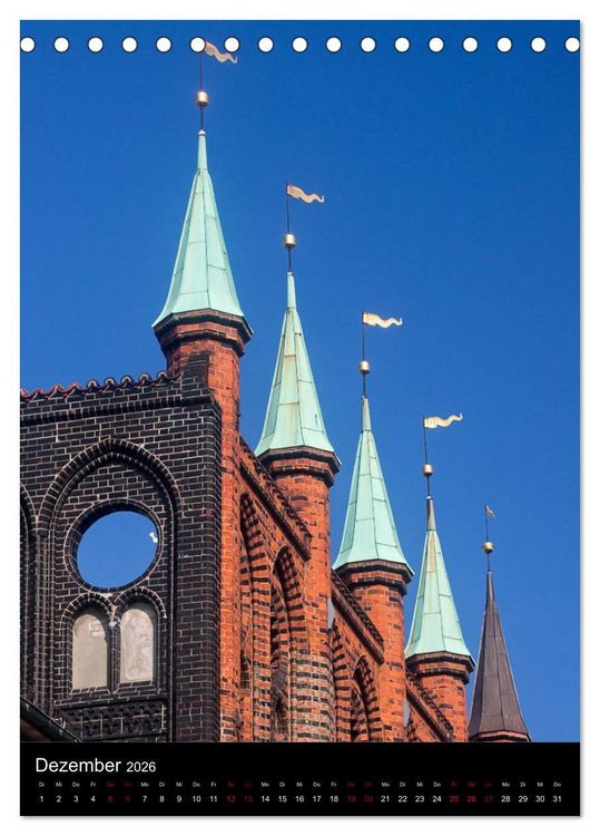 Produktbild: L&uuml;beck - Hansesch&ouml;nheit in Insellage (Tischkalender 2026 DIN A5 hoch), CALVENDO Monatskalender