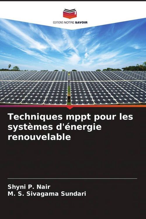 Produktbild: Techniques mppt pour les syst&egrave;mes d'&eacute;nergie renouvelable