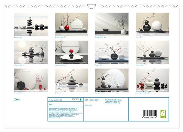Produktbild: Zen (Wandkalender 2026 DIN A3 quer), CALVENDO Monatskalender