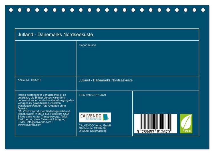 Produktbild: Jutland - D&auml;nemarks Nordseek&uuml;ste (Tischkalender 2026 DIN A5 quer), CALVENDO Monatskalender