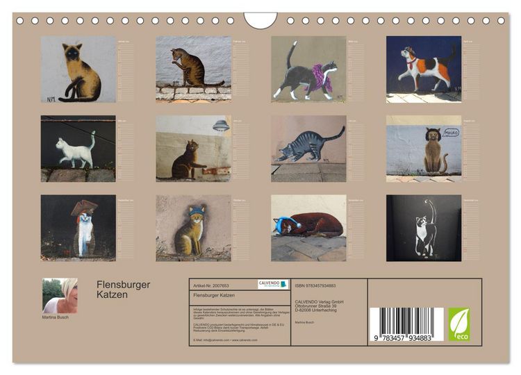 Produktbild: Flensburger Katzen (Wandkalender 2026 DIN A4 quer), CALVENDO Monatskalender