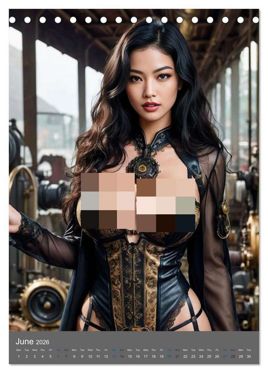 Produktbild: Seductive steampunk divas (Desk Calendar 2026 DIN A5 portrait), CALVENDO 12 Month DeskCalendar