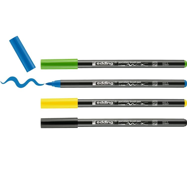 Produktbild: edding 4200 Porzellan Pinselstifte 1-4mm 4er Set