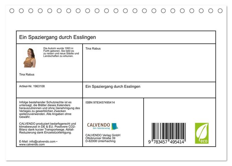 Produktbild: Ein Spaziergang durch Esslingen (Tischkalender 2026 DIN A5 quer), CALVENDO Monatskalender