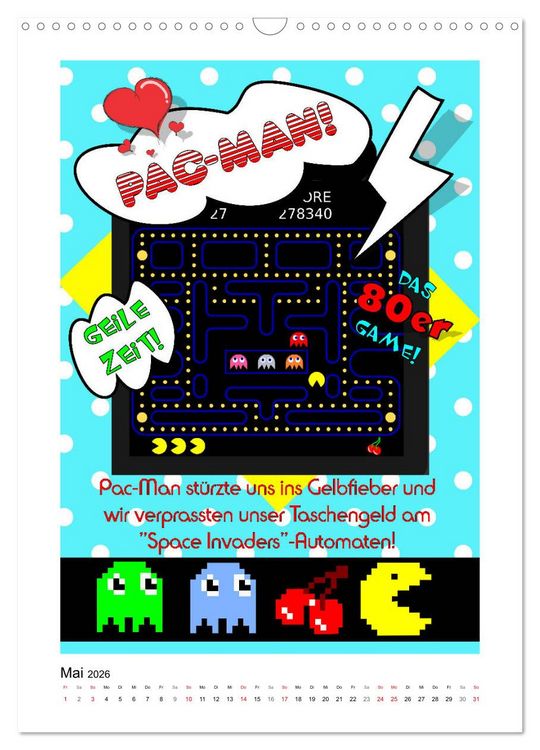 Produktbild: Die coolen 80er. Sch&ouml;n war die Zeit! (Wandkalender 2026 DIN A3 hoch), CALVENDO Monatskalender