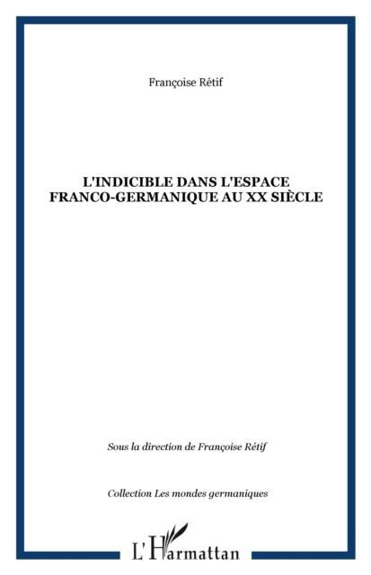 Produktbild: L'indicible dans l'espace franco-germanique au XX siecle