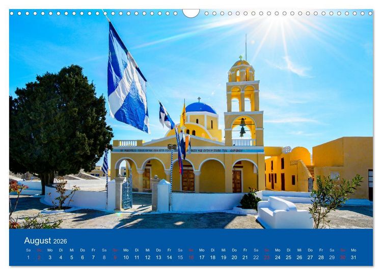 Produktbild: Santorin - eine Insel zum Tr&auml;umen (Wandkalender 2026 DIN A3 quer), CALVENDO Monatskalender