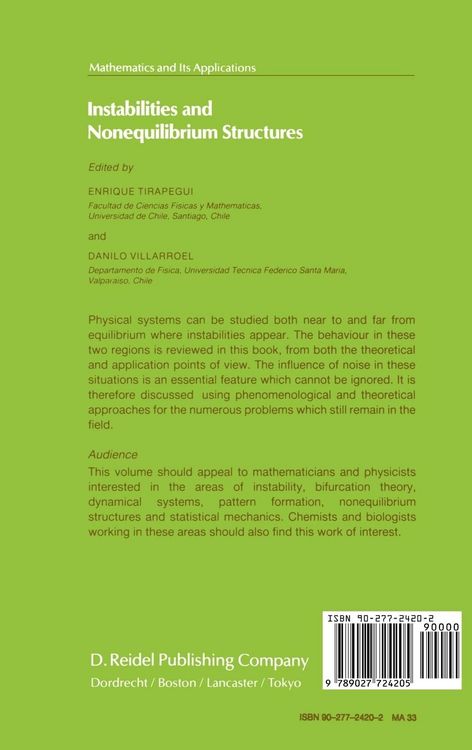 Produktbild: Instabilities and Nonequilibrium Structures