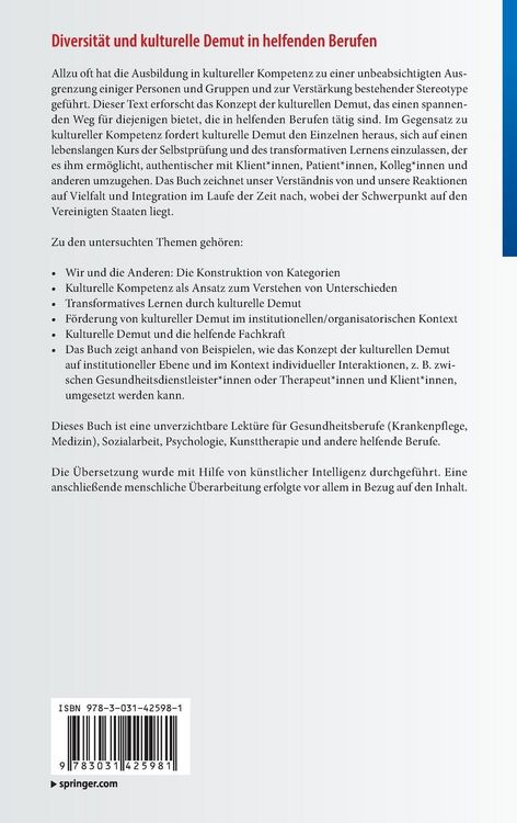 Produktbild: Diversit&auml;t und kulturelle Demut in helfenden Berufen