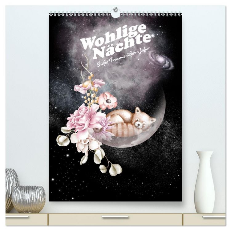 Produktbild: Wohlige N&auml;chte - S&uuml;&szlig;e Tr&auml;ume &uuml;bers Jahr (hochwertiger Premium Wandkalender 2026 DIN A2 hoch), Kunstdruck in Hochglanz